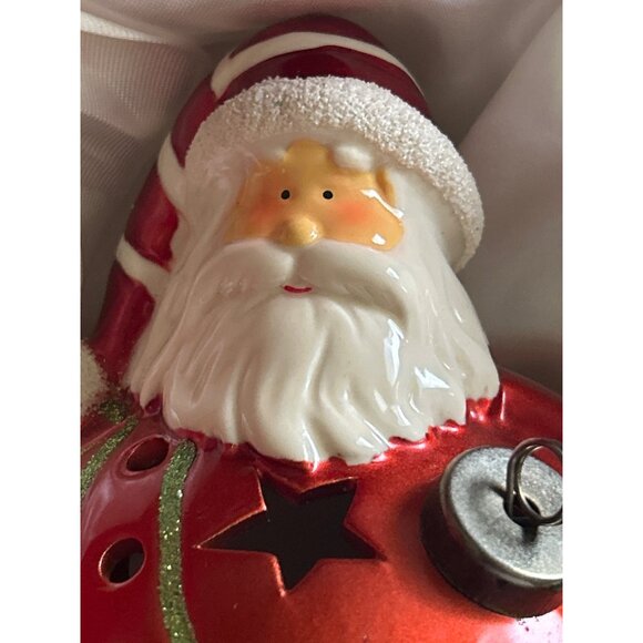 Home Reflections Ceramic Santa Claus Luminary W/ Flameless Candle & Timer - Picture 2 of 10